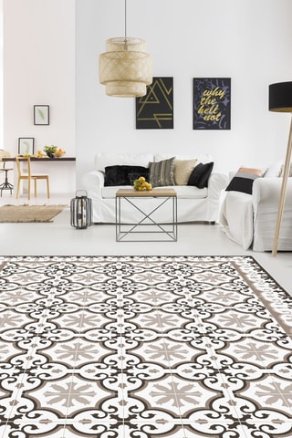 Alfombra vinílica Marseille Marrón y negro