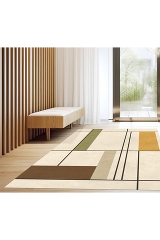 Alfombra vinílica Arcadia - Crema y amarillo