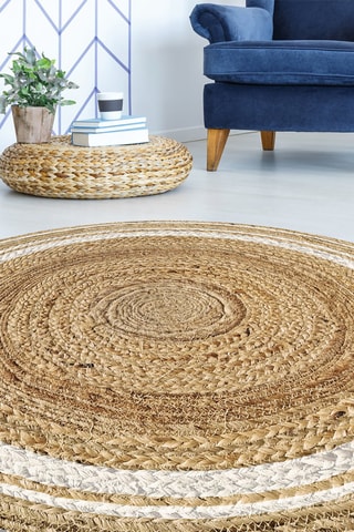 Alfombra vinílica Carthago - Beige y blanco