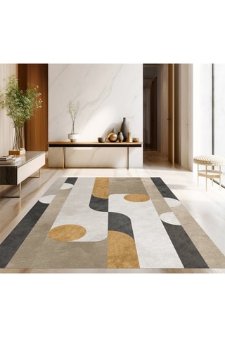 Alfombra vinílica Radiance - Beige y mostaza