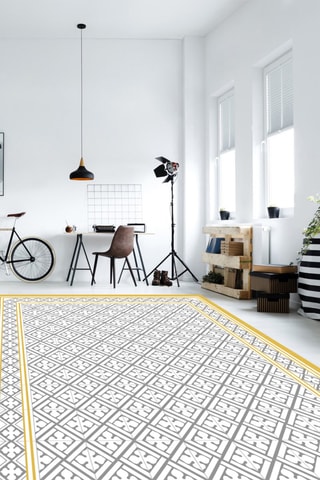 Alfombra vinílica Palace - Blanco y gris