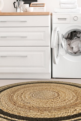 Alfombra vinílica Carthago - Beige y negro