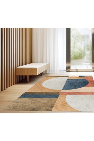 Alfombra vinílica Velvet Earth - Marrón y blanco