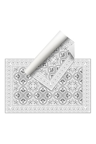 Alfombra vinílica Greta gris - Blanco y gris