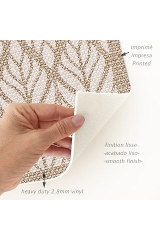 Alfombra vinílica Tahala - Beige y blanco