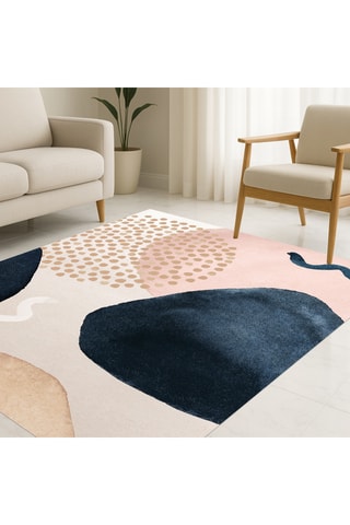 Alfombra vinílica Katerina - Blanco y azul