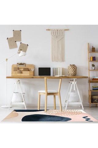 Alfombra vinílica Katerina - Blanco y azul