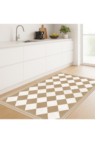 Alfombra vinílica Galileo - Blanco y beige