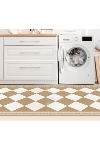 Alfombra vinílica Galileo - Blanco y beige