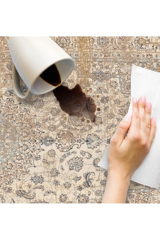 Alfombra vinílica Oriental Safir - Marrón y azul