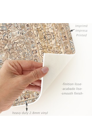 Alfombra vinílica Oriental Safir - Marrón y azul