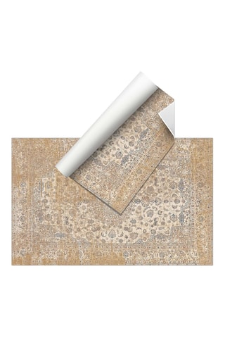 Alfombra vinílica Oriental Safir - Marrón y azul