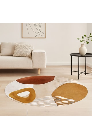 Alfombra vinílica Irina - Marrón y beige