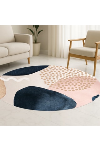 Alfombra vinílica Katerina - Blanco y azul