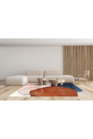 Alfombra vinílica Yarina - Rojo y azul