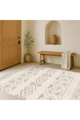 Alfombra vinílica Nomada Sepia - Blanco