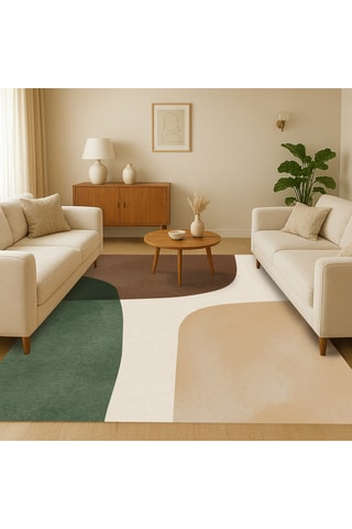 Alfombra vinílica Nebulosa - Verde y beige