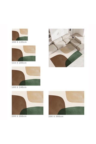 Alfombra vinílica Nebulosa - Verde y beige