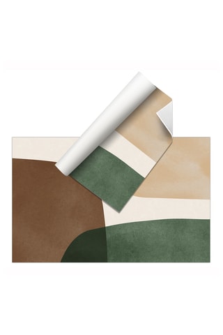 Alfombra vinílica Nebulosa - Verde y beige