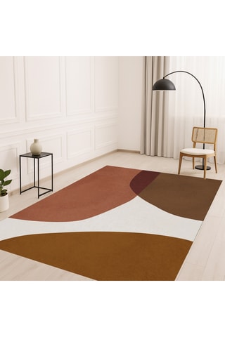 Alfombra vinílica Galazia - Marrón y blanco