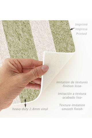 Alfombra vinílica Groovy - Blanco y verde