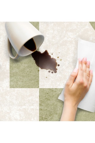 Alfombra vinílica Groovy - Blanco y verde