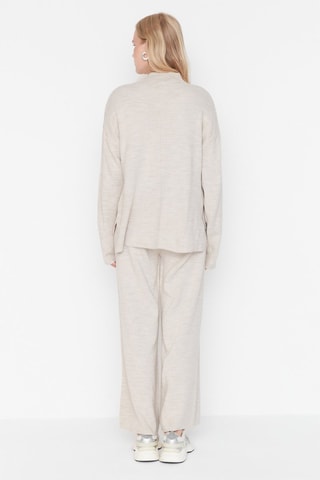 Jersey y pantalón wide leg - Beige