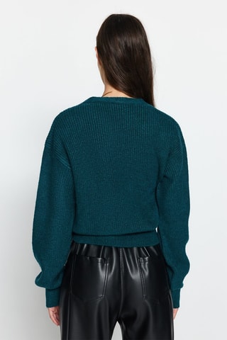 Cárdigan cruzado - Azul petróleo