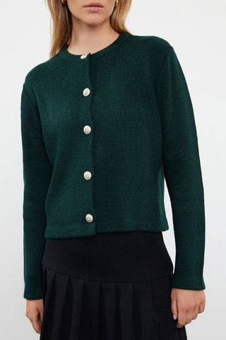 Cárdigan regular fit - Verde oscuro