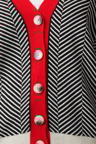 Cárdigan oversize - Negro y rojo