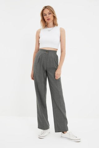 Pantalón wide leg - Gris