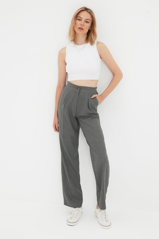 Pantalón wide leg - Gris