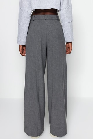 Pantalón palazzo de tiro alto - Gris