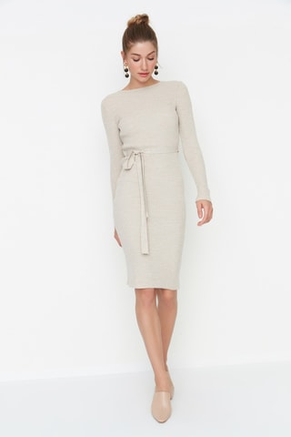 Vestido jersey - Beige