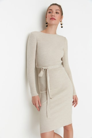 Vestido jersey - Beige