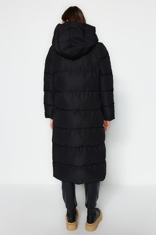 Anorak largo con capucha - Negro