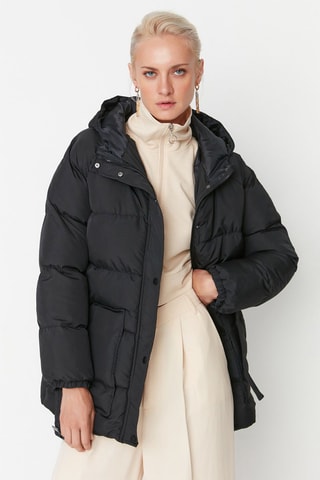 Anorak con capucha - Negro