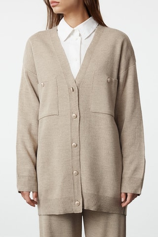 Cárdigan y pantalón regular fit - Beige