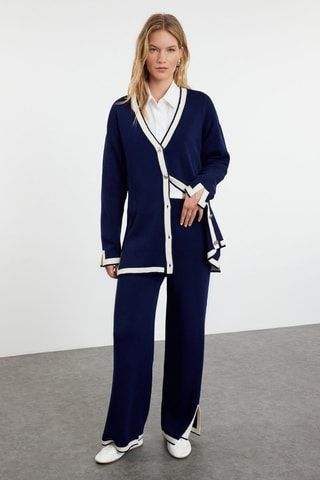 Cárdigan y pantalón regular fit - Azul marino