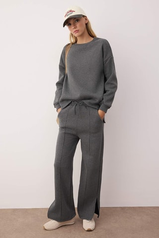Sudadera y pantalón wide leg - Antracita