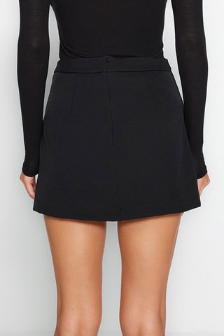 Falda pantalón de talle alto - Negro