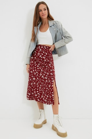 Falda midi - Burdeos