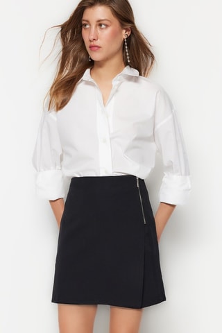 Falda pantalón de talle alto - Negro