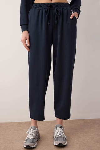 Sudadera corta con capucha y pantalón 7/ 8 - Antracita