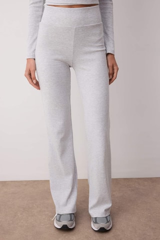 Top cruzado y pantalón - Gris claro jaspeado