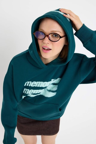 Sudadera con capucha - Azul petróleo