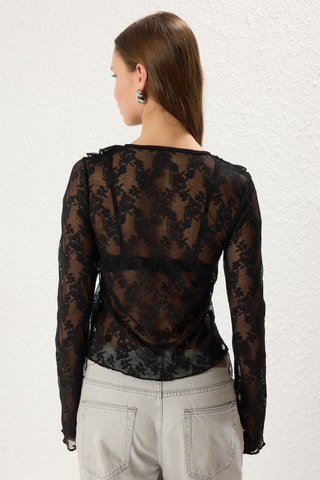 Camisa de encaje - Negro