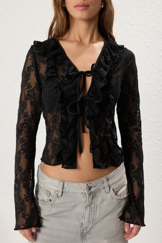 Camisa de encaje - Negro