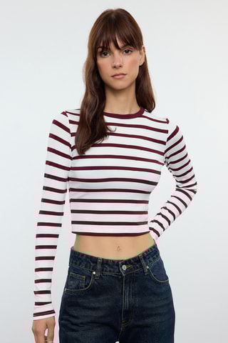 Crop top - Crudo y burdeos