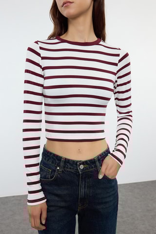 Crop top - Crudo y burdeos